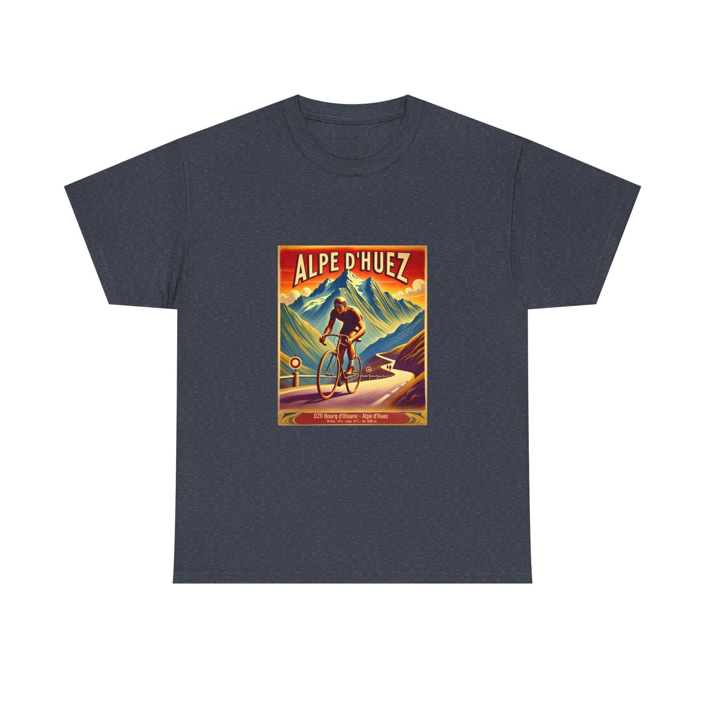 Men's Alpe d'Huez Vintage Cycling T-Shirt - Unisex Classic Cotton T-Shirt