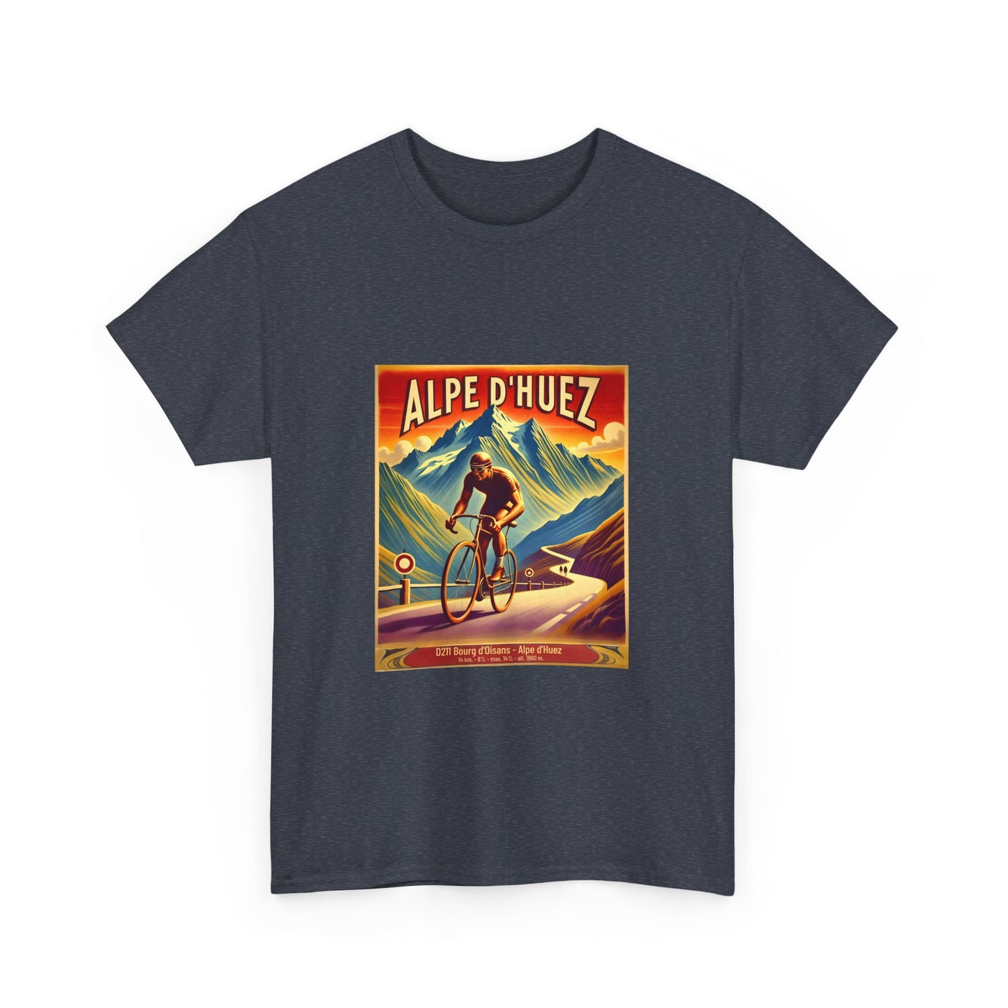 Men's Alpe d'Huez Vintage Cycling T-Shirt - Unisex Classic Cotton T-Shirt