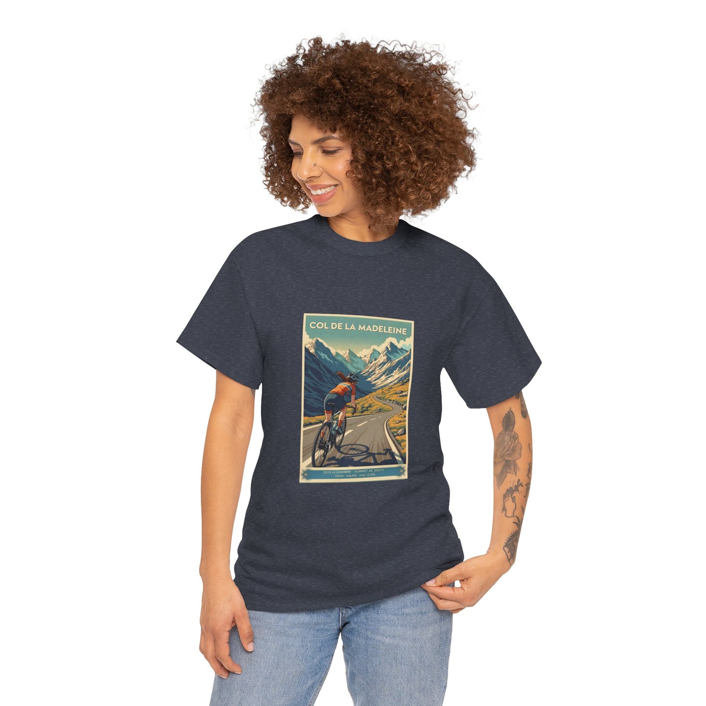 Women's Col De La Madeleine Vintage Cycling T-Shirt - Unisex Classic Cotton T-Shirt