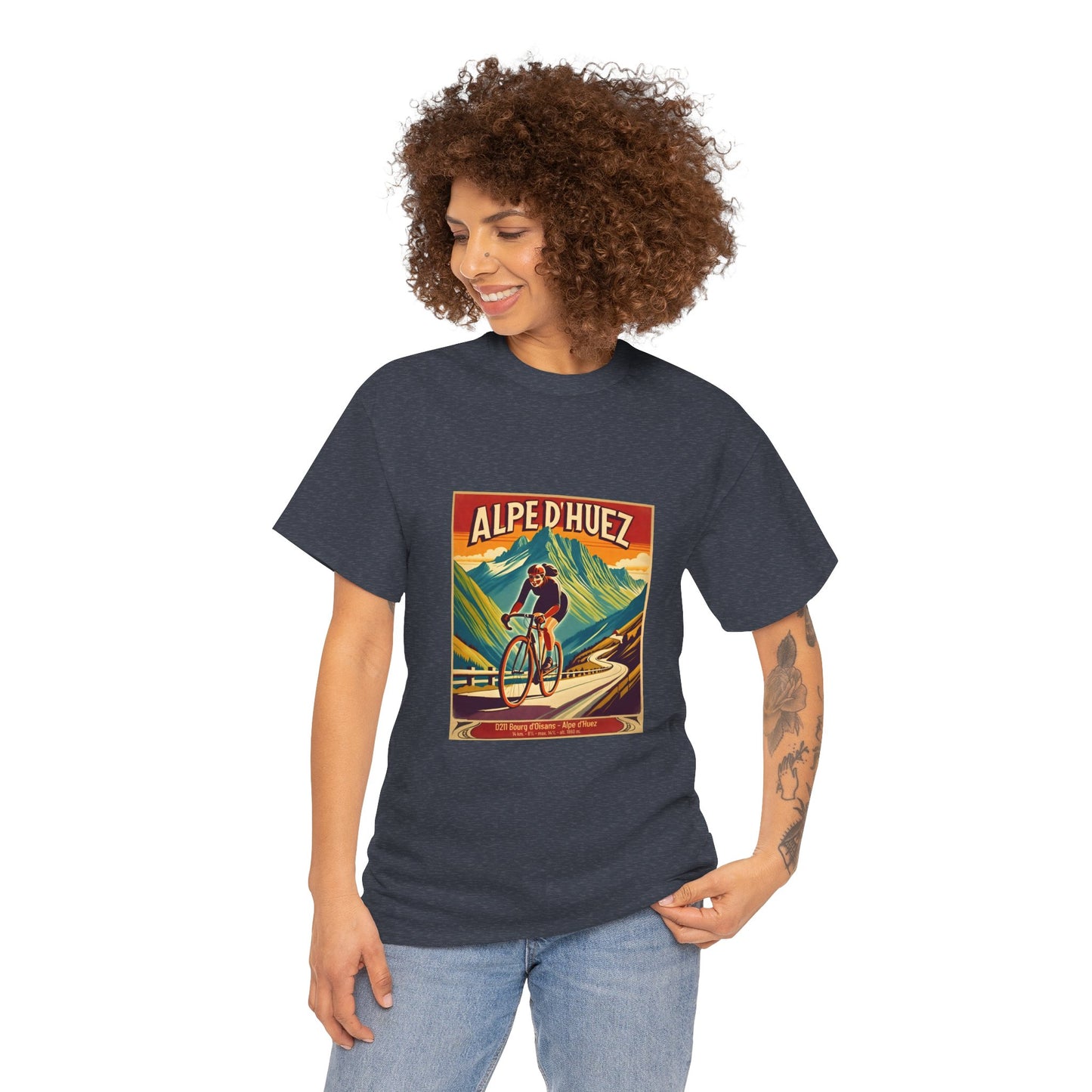 Women's Alpe d'Huez Vintage Cycling T-Shirt - Unisex Classic Cotton T-Shirt