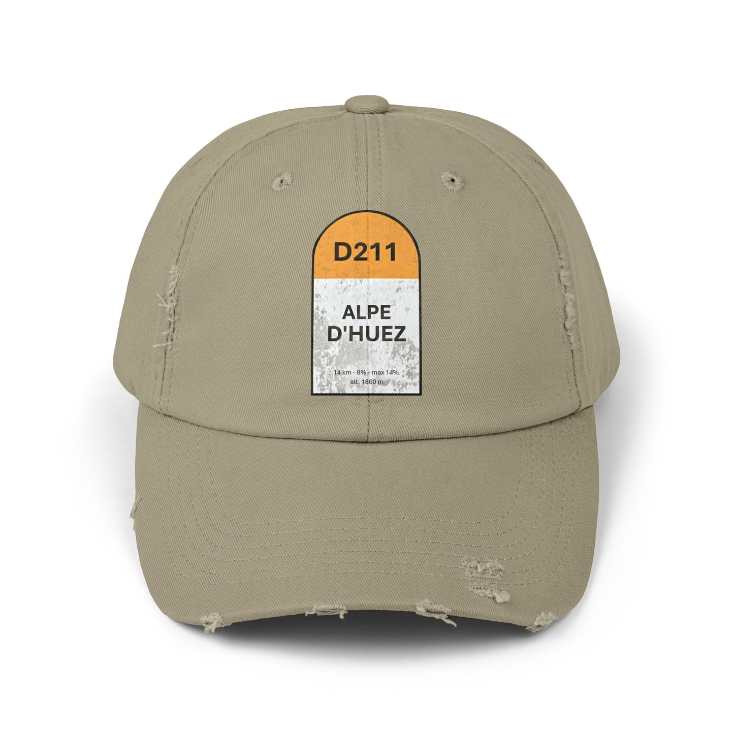 Alpe D'Huez Distressed Hat -Unisex Baseball Cap