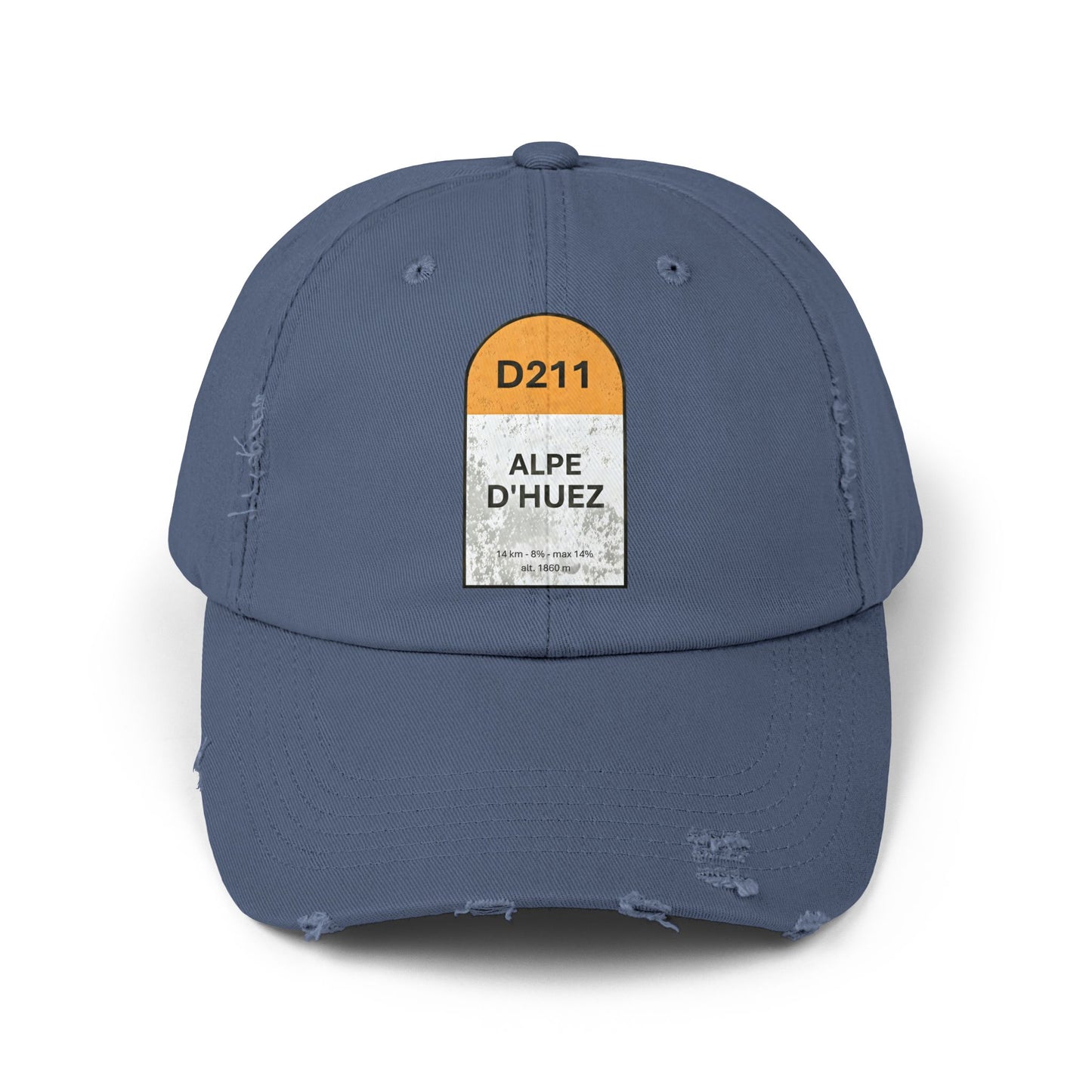 Alpe D'Huez Distressed Hat -Unisex Baseball Cap