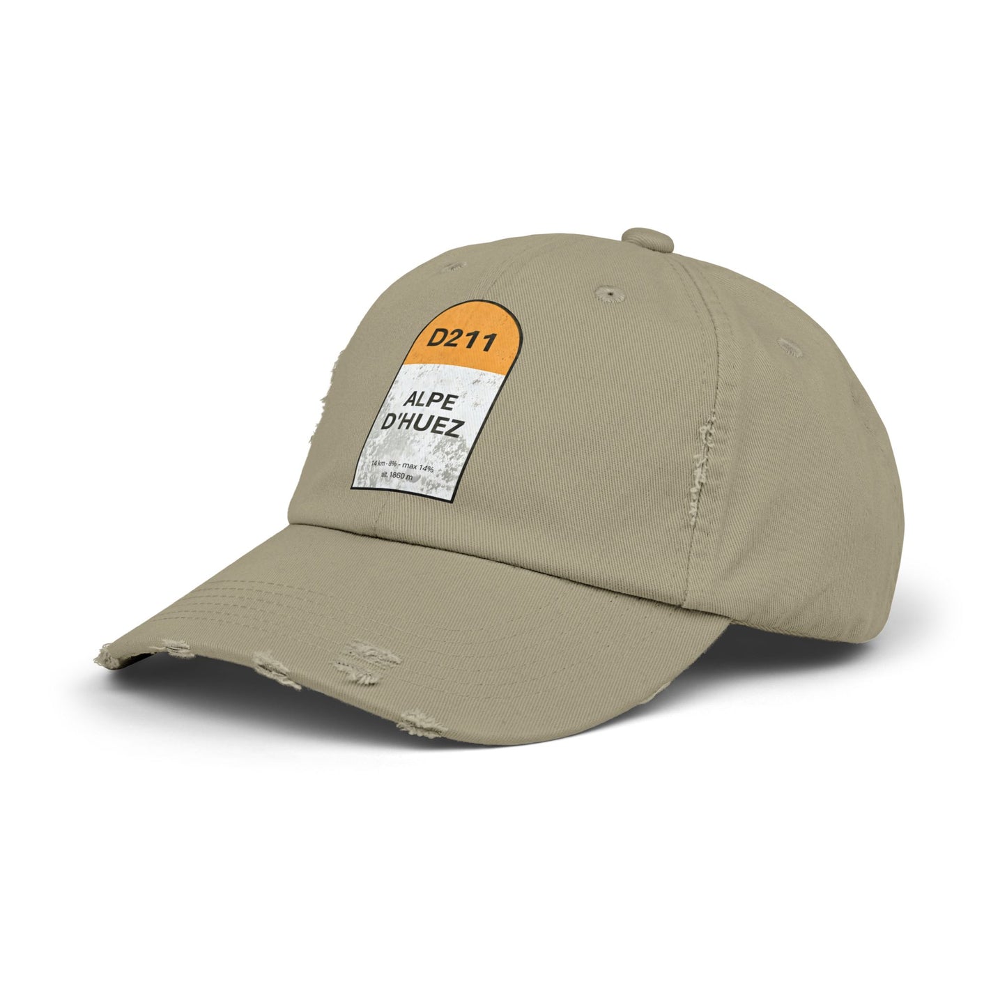 Alpe D'Huez Distressed Hat -Unisex Baseball Cap