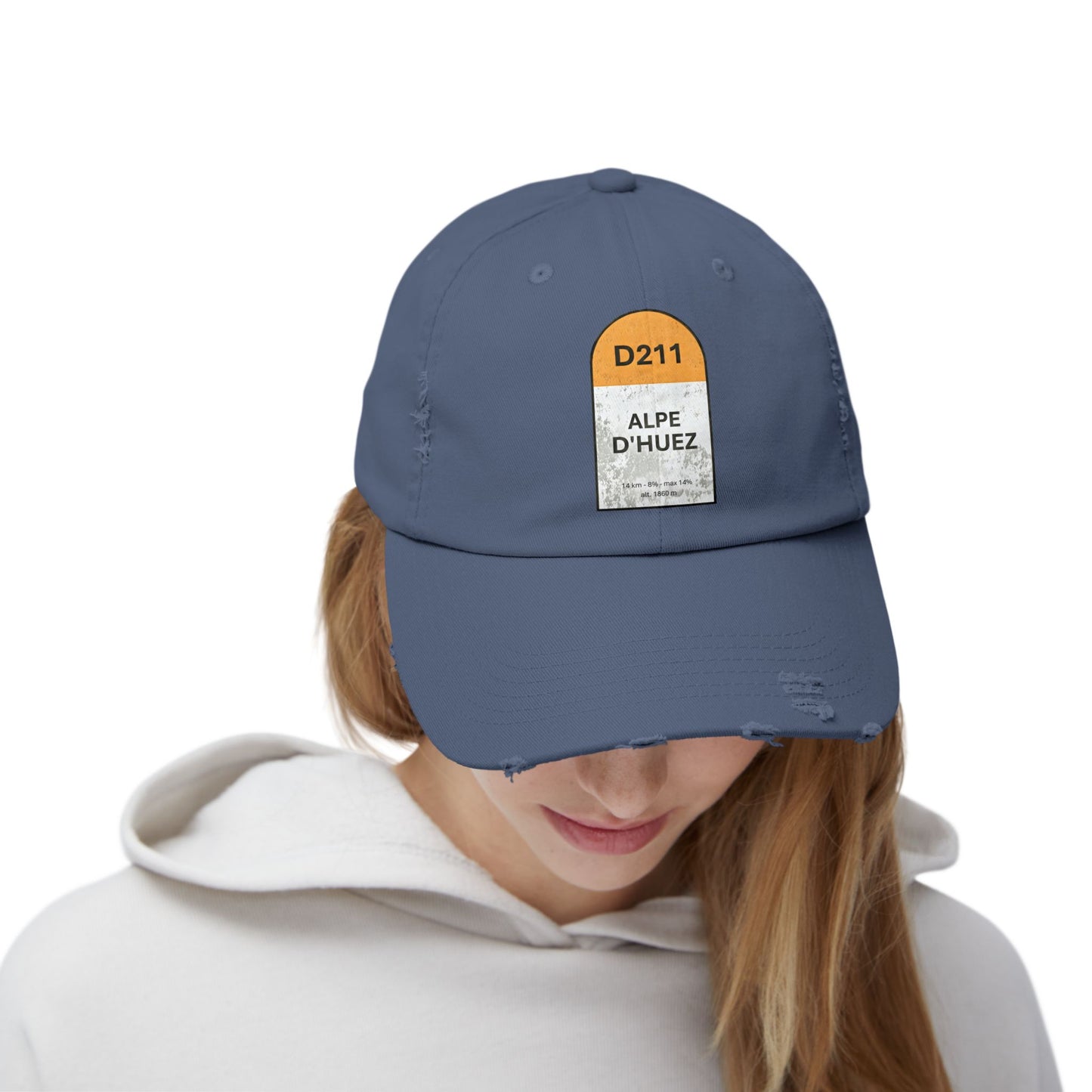Alpe D'Huez Vintage Style Hat -Unisex Distressed Cap