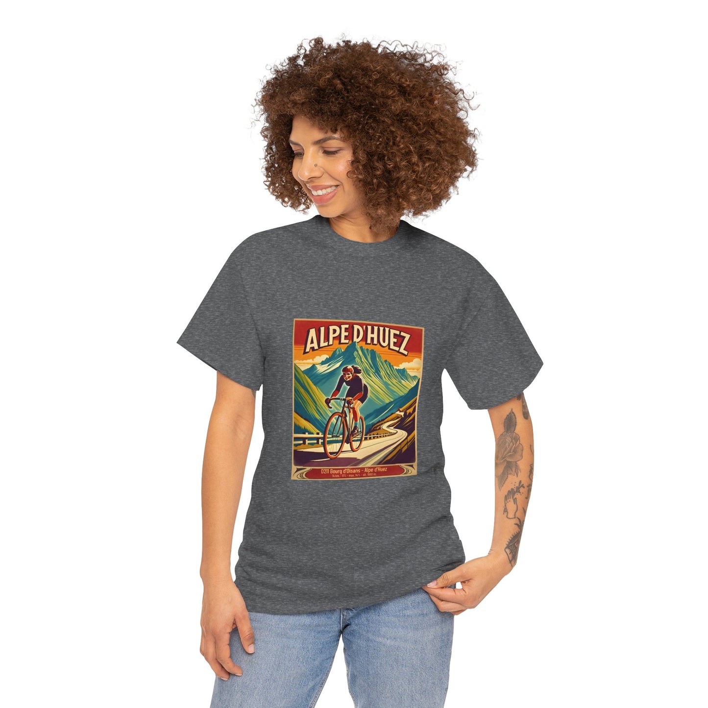 Women's Alpe d'Huez Vintage Cycling T-Shirt - Unisex Classic Cotton T-Shirt